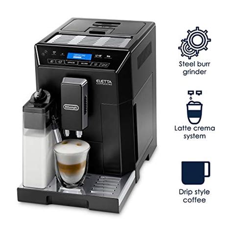 Delonghi dinamica with lattecrema automatic espresso machine philips 3200 vs. DeLonghi Eletta Black Cappuccino Top Digital Super ...