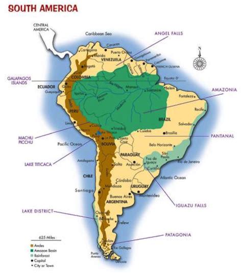 Map The Andes Mountains Inside World South America Map Rainforest