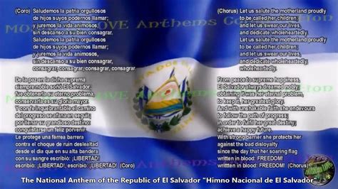 El Salvador National Anthem With Music Vocal And Lyrics Spanish W