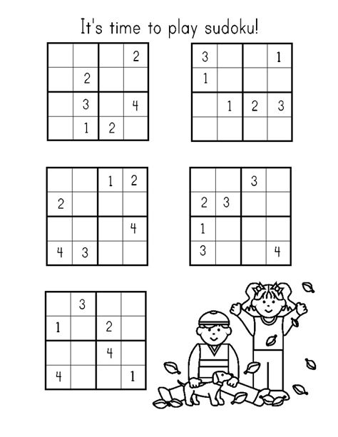 Sudoku For Kids Printable 101 Activity