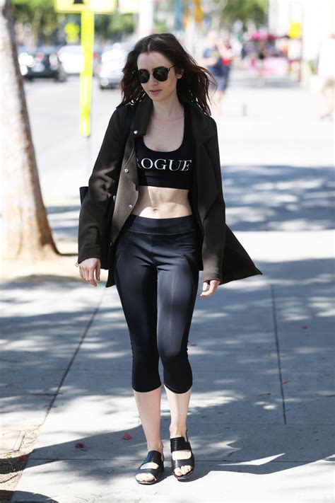 Lily Collins Shows Off Her Abs Out In West Hollywood 04292017 • Celebmafia