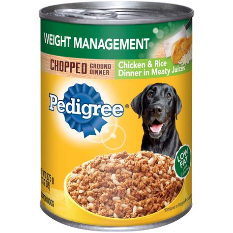 Pedigree Weight Management Chicken And Rice Wet Dog Food 132 Oz