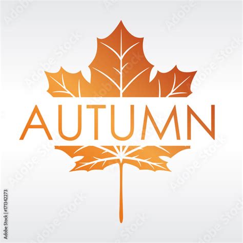 Modern Style Autumn Logo Design With Fall Colors And A Maple Leaf