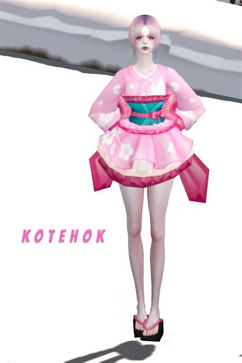 Sakura Kimono Kotehoksims On Patreon In 2021 Sims 4 Clothing Sims