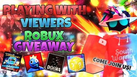 🔴roblox live 🎮 playing with viewers🔪 robux giveaway youtube
