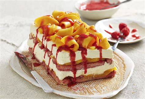 Mango And Raspberry Mascarpone Cake Kuchen Recipe Raspberry Kuchen Recipes Desserts