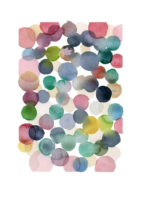 Watercolor Bubbles Abstract Painting Watercolor Print Pink Bubbles