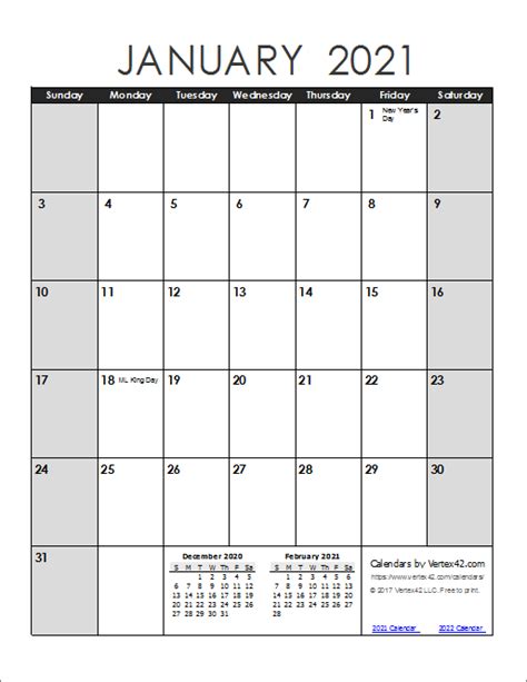 Printable Calendar 2021 March Vertex42