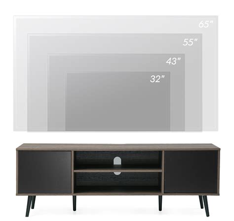 Wampat Mid Century Modern Tv Stand For 65 Wood Tv Console Storage