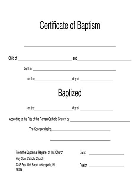 Baptismal Certificate Fill Out And Sign Online Dochub