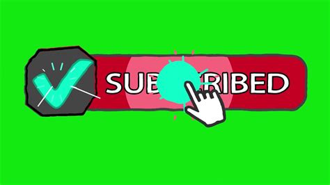 Youtube Kid S Subscribe Button Click Green Screen1080p Hd