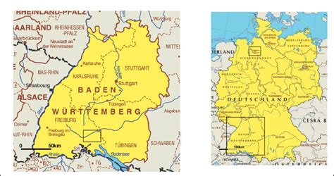 Baden became part of the german empire in 1871. Map of Germany and the federal state Baden-Wurttemberg | Download Scientific Diagram