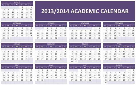 2013 2014 Year Calendar 2013 2014 Academic Calendar