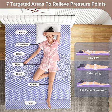 Unipon 2 Inch Egg Crate Memory Foam Mattress Topper Lavender Infused Mattress