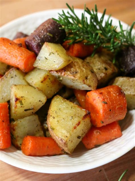 Cook on a high heat for about 10 minutes until the outside of the potatoes starts to break down slightly. Rosemary Potatoes & Carrots