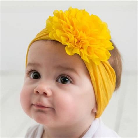 Cute Baby Headband Turban Flower Newborn Baby Girl Headbands Elastic