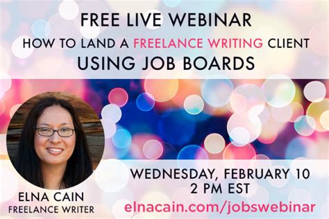 Free Webinar For New Freelance Writers Elna Cain