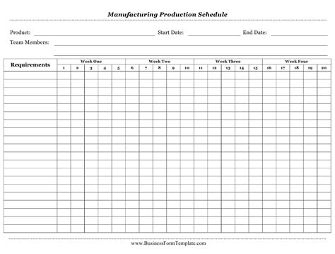 Survey template sign in sheet template letter templates project proposal template proposal templates website proposal master schedule creating a newsletter. Manufacturing Production Schedule Template Download ...