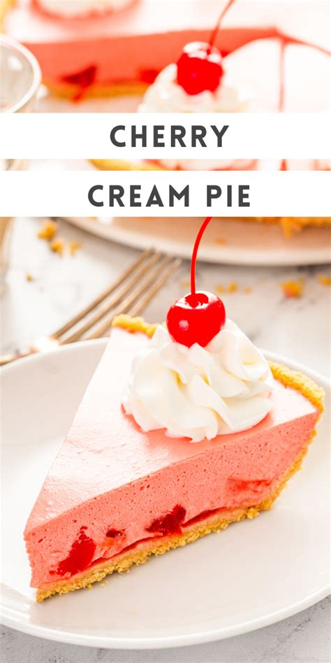 Cherry Cream Pie No Bake Cherry Pie The Novice Chef