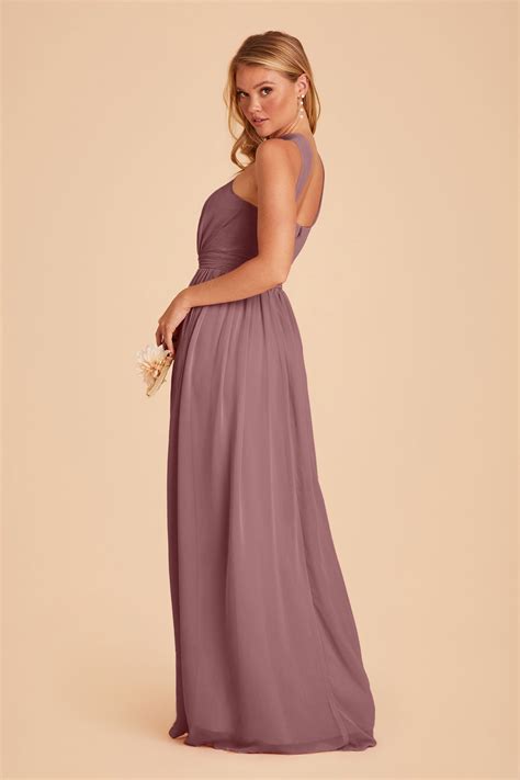 Kiko Dark Mauve Slit Chiffon Halter Dress Birdy Grey