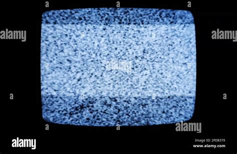 Vintage Cathode Ray Tube Monochrome 43 Tv With Static Noise Glitch