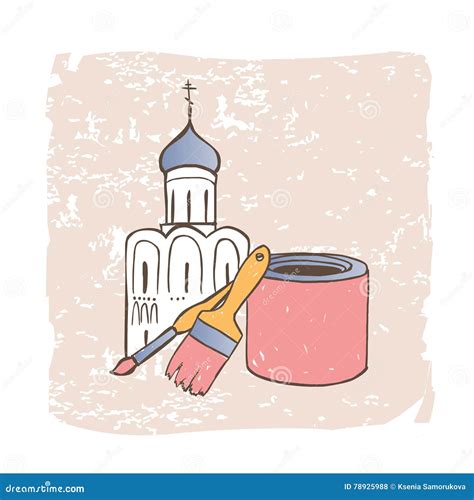Restoration Of Orthodox Christian Church Stock Vector Illustration Of