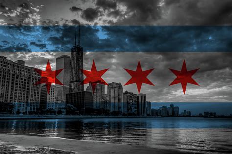 Chicago Flag Skyline Photograph By Adam Oles Pixels