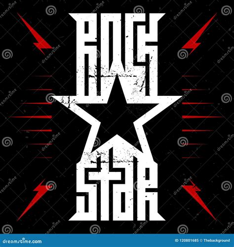 Rock Star Music Poster With Red Lightnings And Stars Rockstar T Shirt Design T Shirt