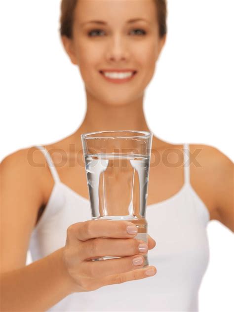 Woman Hands Holding Glass Of Water Stock Image Colourbox