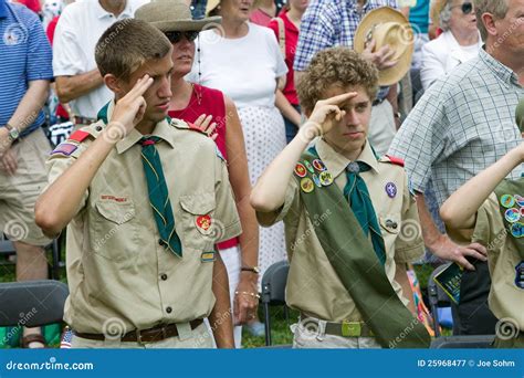 Boy Scouts Saluting New American Citizens Editorial Photography Image Of Government