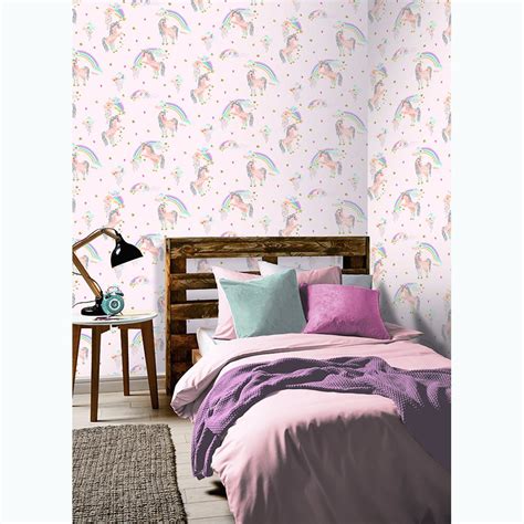 Girls Wallpaper Bedroom Decor Glitter Unicorns Hearts Butterflies Animals Ebay
