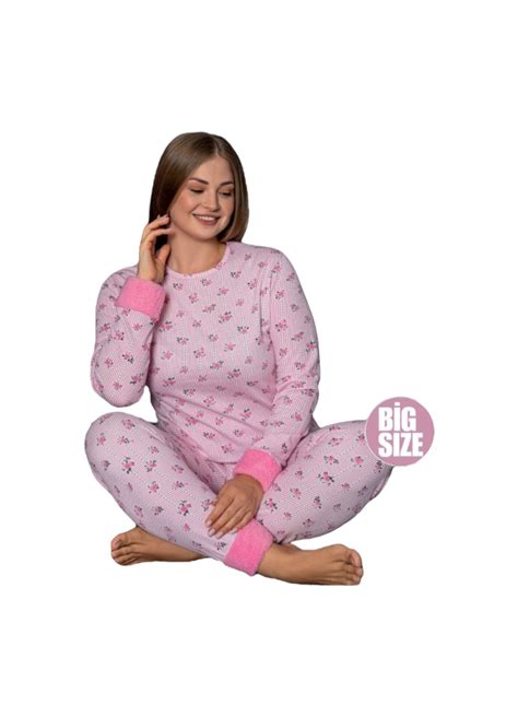 Pijamale Dama Cu Maneca Cocolino Roz Marimea 4xl Emagro