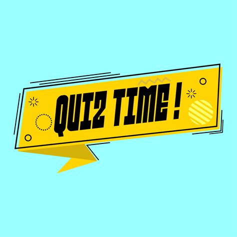 Advertising Badge With Text Quiz Time Yellow Background Is Used For