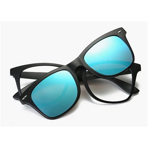 Vega 2 In 1 Polarized Magnetic Clip On Sunglasses Over Prescription Glasses Men Women Fit Over