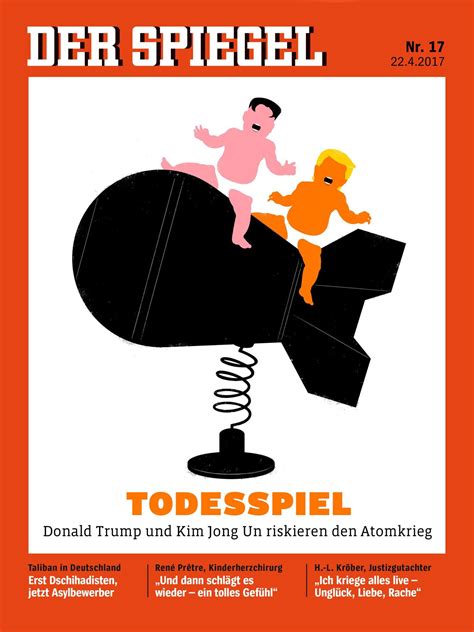 Der Spiegels Latest Cover Features Donald Trump And Kim Jong Un Sitting On A Warhead In Diapers