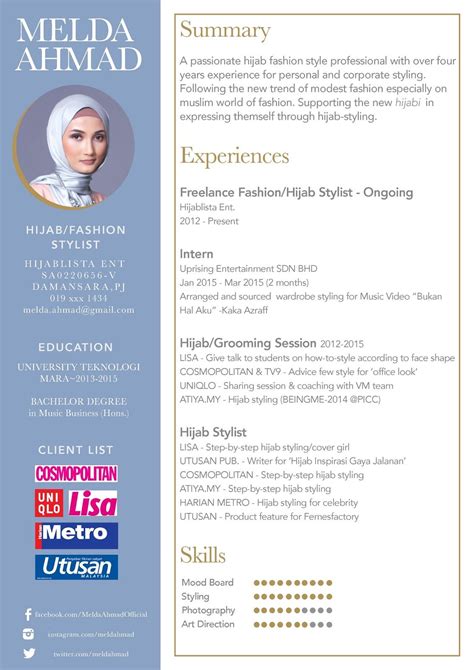 Perkongsian kali ini adalah lebih bersifat terbuka. #cv #resume #hijabstylist #malaysia | Resume design ...