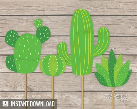 Cactus Cupcake Toppers Cacti Birthday Cupcakes Mexican Etsy Mexican