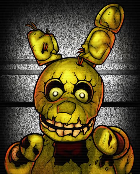 How To Draw Springtrap From Five Nights At Freddys 3 Video Game