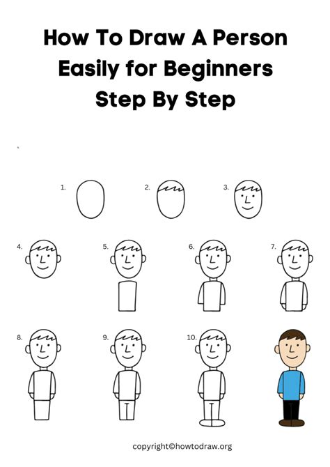 How To Draw A Person Step By Step For Kids And Beginners