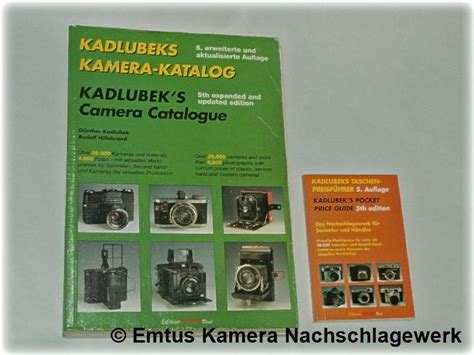 Kadlubeks Kamera Katalog 5 Auflage Emtus Kamera Nachschlagewerk