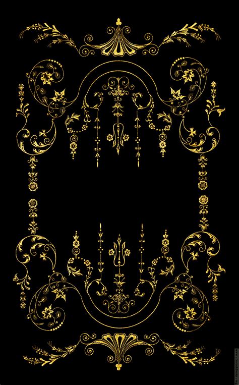 Free Download Black And Gold Victorian Border Hd Wallpaper 1066x1718