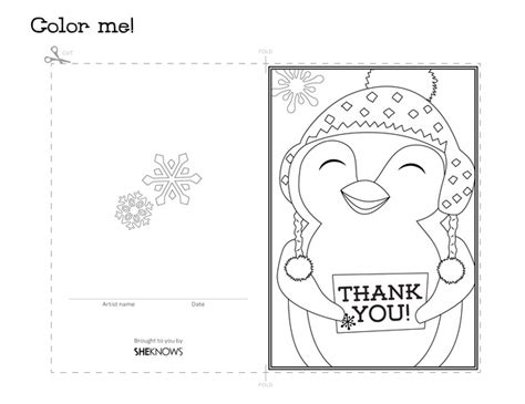 Free printable thank you card {teacher} this fill in the blank teacher thank you card with pencils is a fun way for younger kids to get involved in a little teacher appreciation. Penguin holiday thank you card - Free Printable Coloring Pages