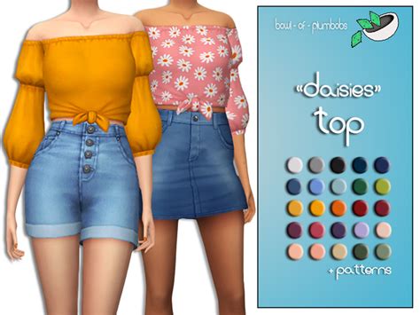 Sims 4 Cc Best Maxis Match Girls Tops All Free All Sims Cc