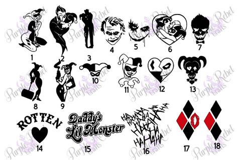 Harley Quinn And The Joker Inspired Vinyl Decals Car Decals Etsy