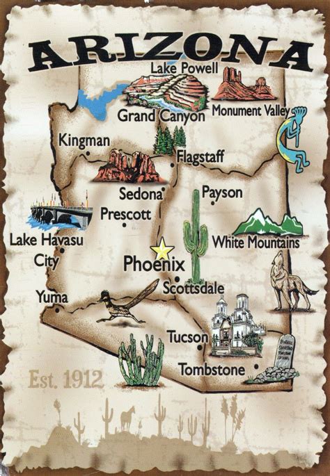 Arizona Map With Tourist Attractions