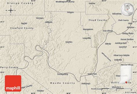 Shaded Relief Map Of Harrison County