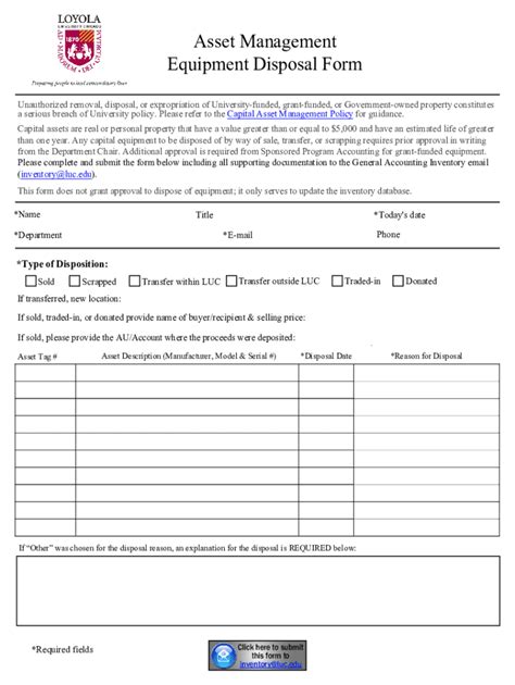 Equipment Disposal Form Fill Out And Sign Online Dochub