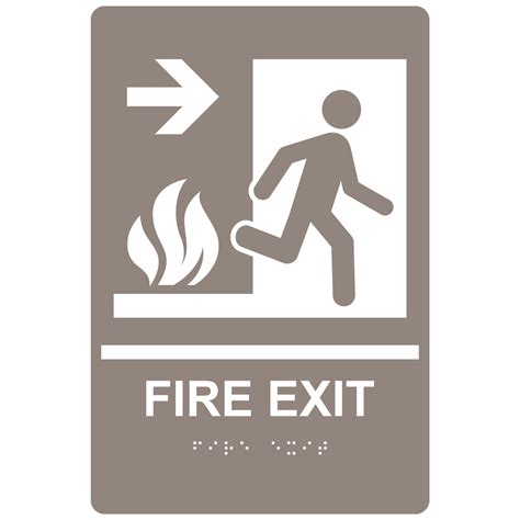 Ada Fire Exit Braille Sign Rre 245whtontaupe Enter Exit