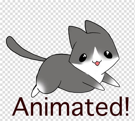 Gray Cat Illustration With Animated Text Overlay Cat Animation