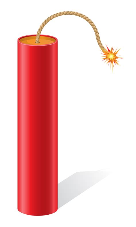 Explosive Dynamite With A Burning Fuse Vector Illustration 545693